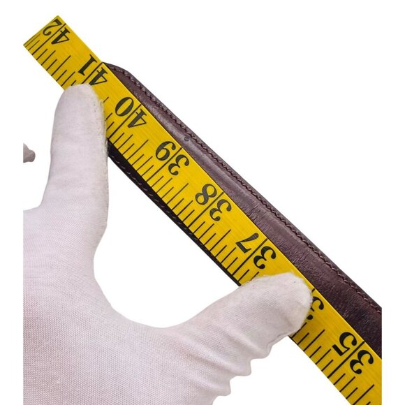 Brown Leather Chaps Belt With Silver Buckle 36/90 Mens Classic Style - Picture 6 of 6